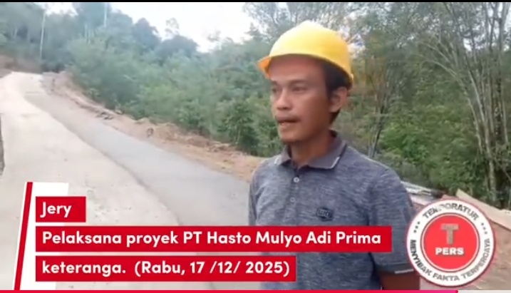Keterangan gambar: Jery pelaksana PT. Hasto Mulyo Adi Prima